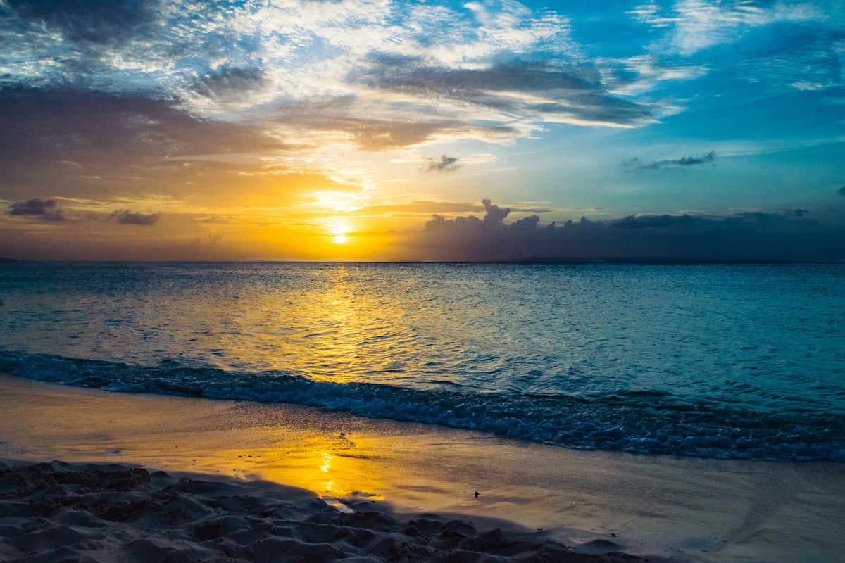 The sunset from Grace Bay, Turks and Caicos.